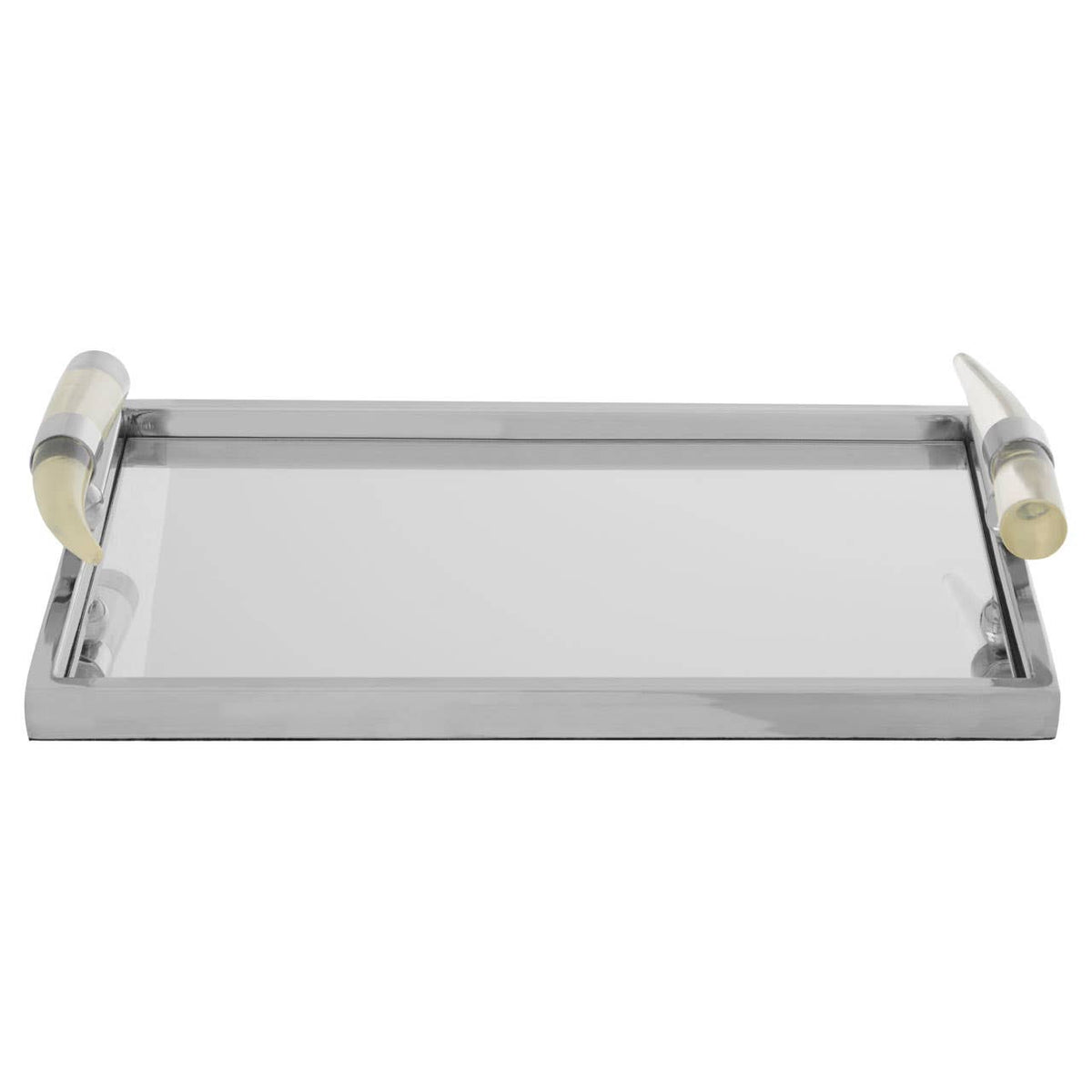 Herne Mirrored Tray with Acrylic Horn Handles
