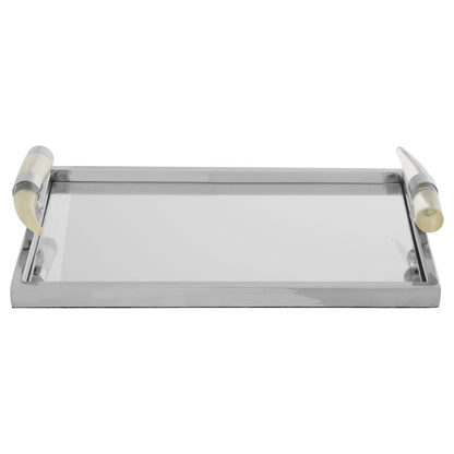 Herne Mirrored Tray with Acrylic Horn Handles