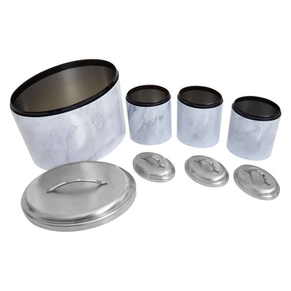 Easton 4 Piece Marble Effect Kitchen Storage Set