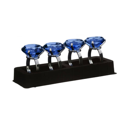 Set Of Four Sapphire Diamante Napkin Rings