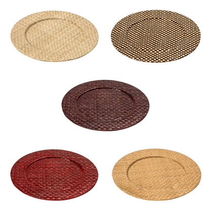 Pandanus Black And Natural Charger Plate