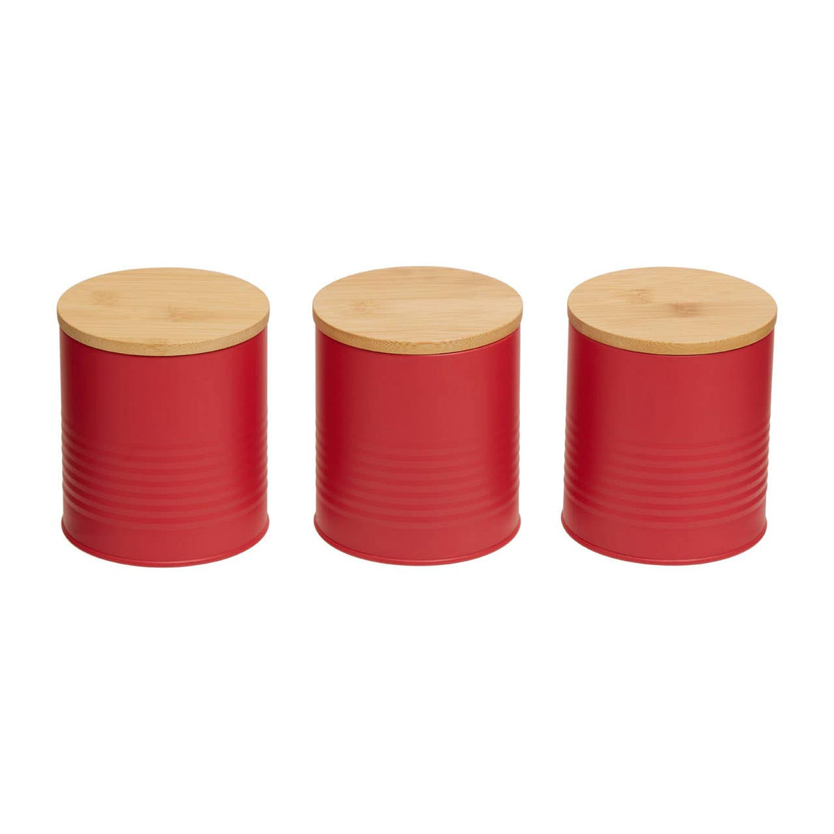 Set Of Three Alton Red Cannisters