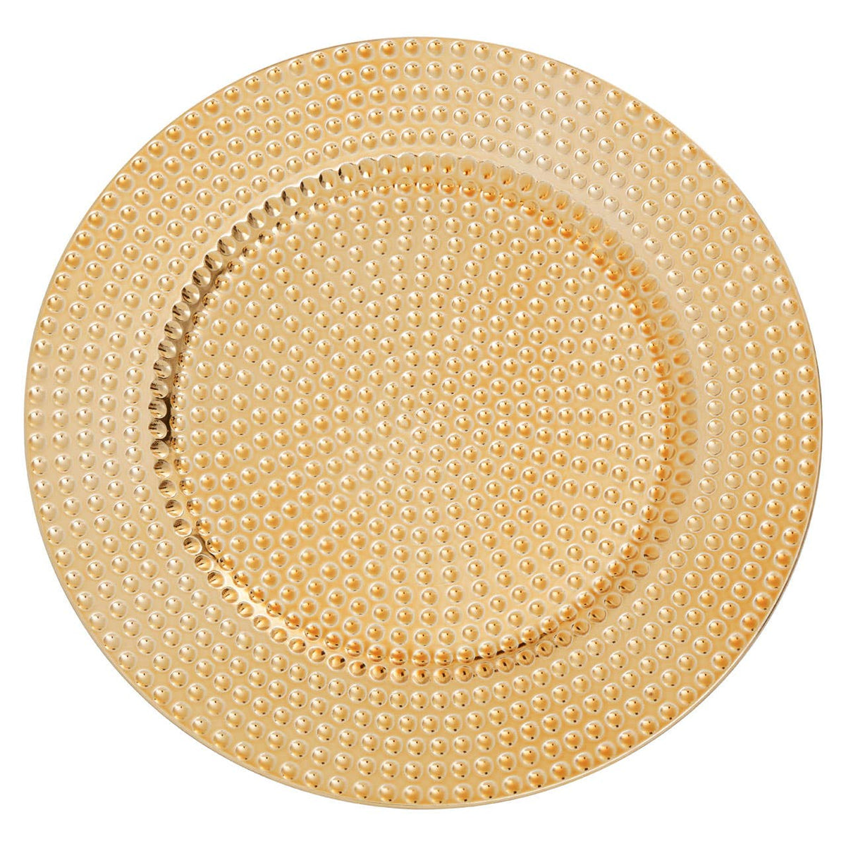 Dia Gold Finish Hammered Effect Charger Plate
