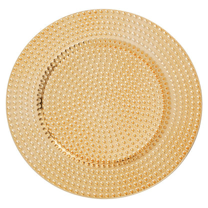 Dia Gold Finish Hammered Effect Charger Plate