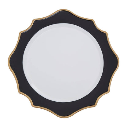 Dia White And Black Scalloped Charger Plate
