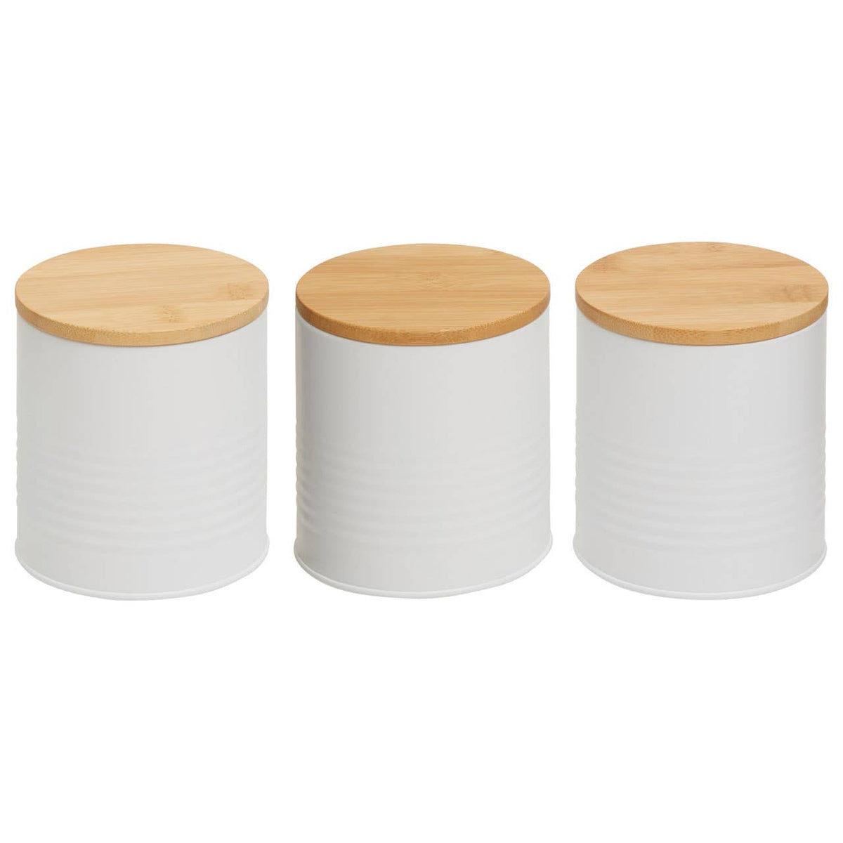 Set Of Three Alton White Cannisters