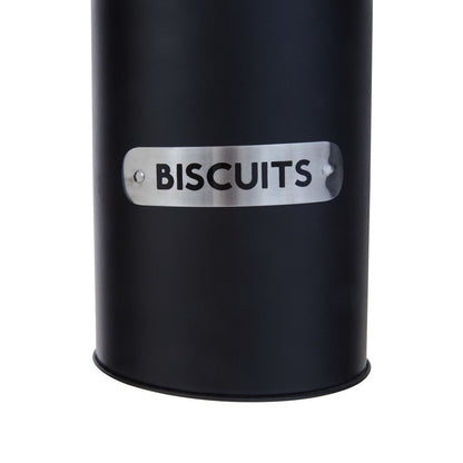 Liberty Black Enamel and White Marble Biscuit Canister