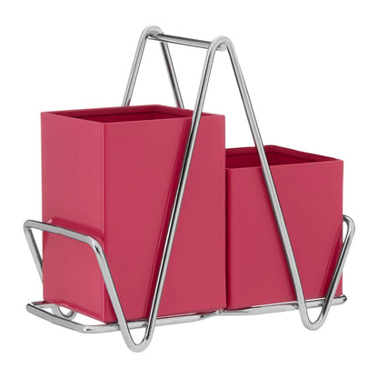 2 Compartment Hot Pink Cutlery Caddy