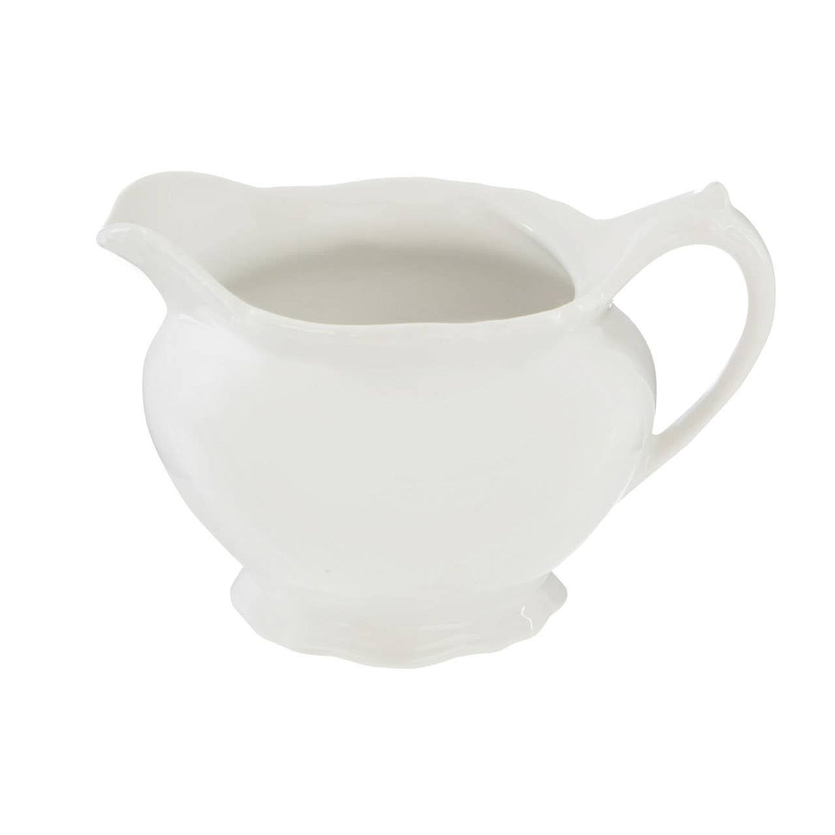 Quinn Embossed White Creamer