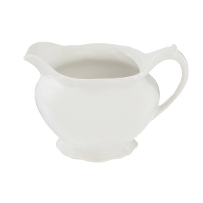 Quinn Embossed White Creamer