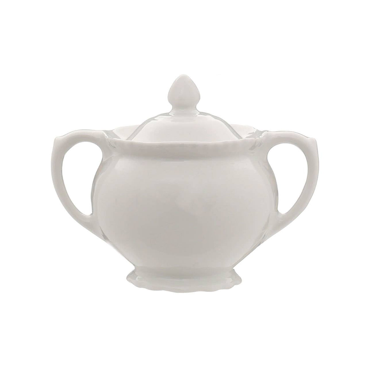 Quinn Embossed White Sugar Bowl