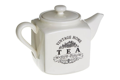 Vintage Home Big Cream Square Teapot