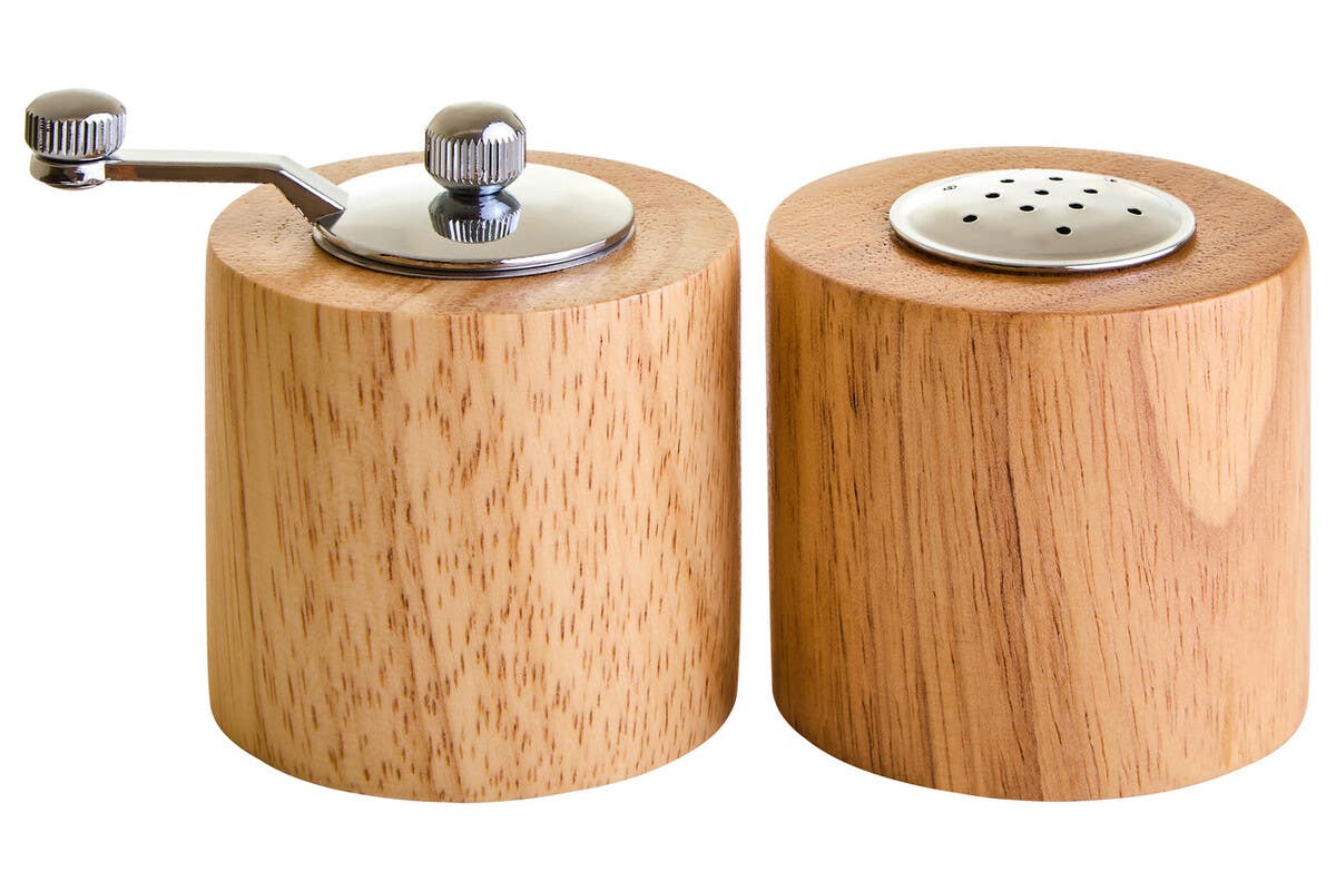 Natural Origins Rubberwood Salt & Pepper Set