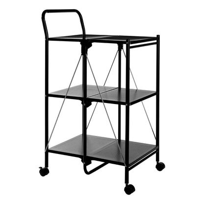 Harlow Black Rectangular Folding Kitchen Trolley