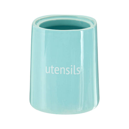 Fletcher Blue Ceramic Utensil Holder
