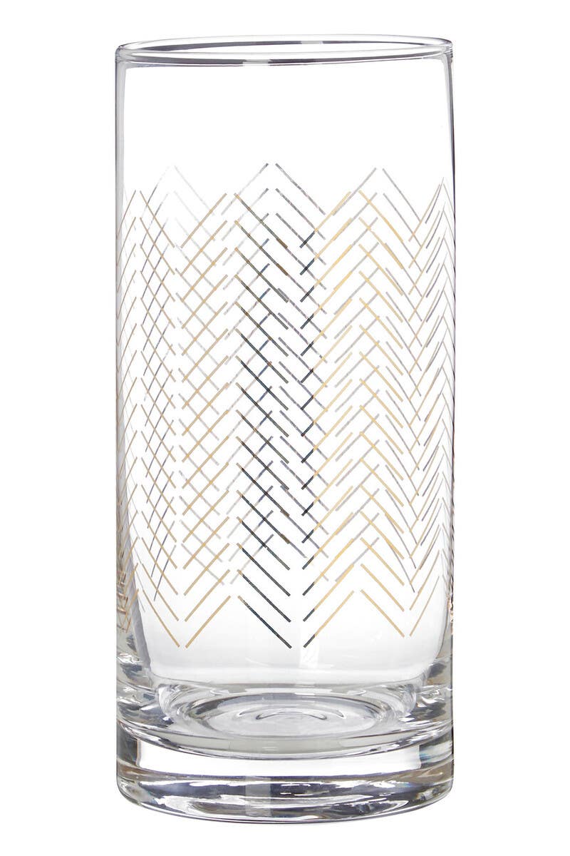 Set Of Four Jazz Highball Glasses