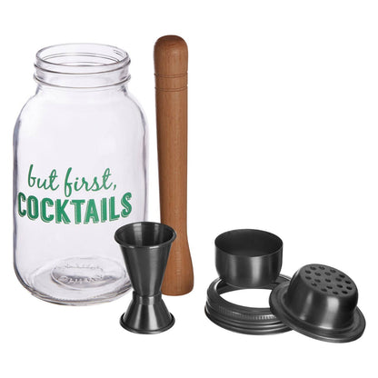 Ara 3 Piece But First Cocktails Jar