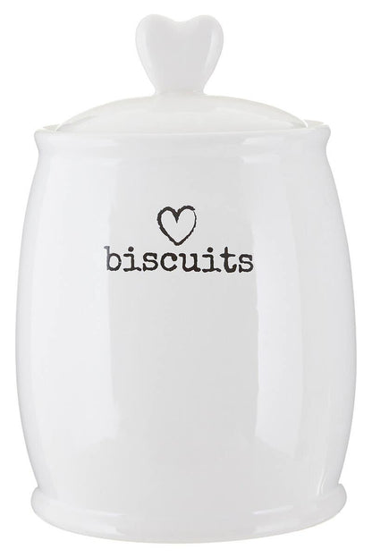 Charm White Dolomite Biscuit Canister