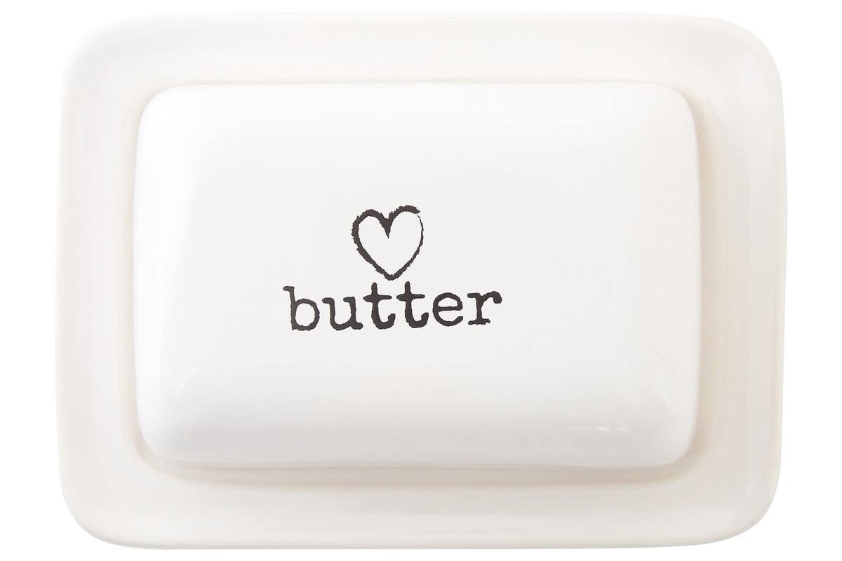 Charm White Ceramic Butter Dish