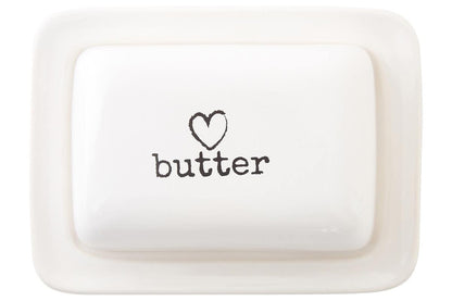 Charm White Ceramic Butter Dish
