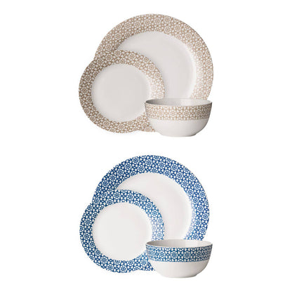 Avie Casablanca 12 Piece Natural Dinner Set