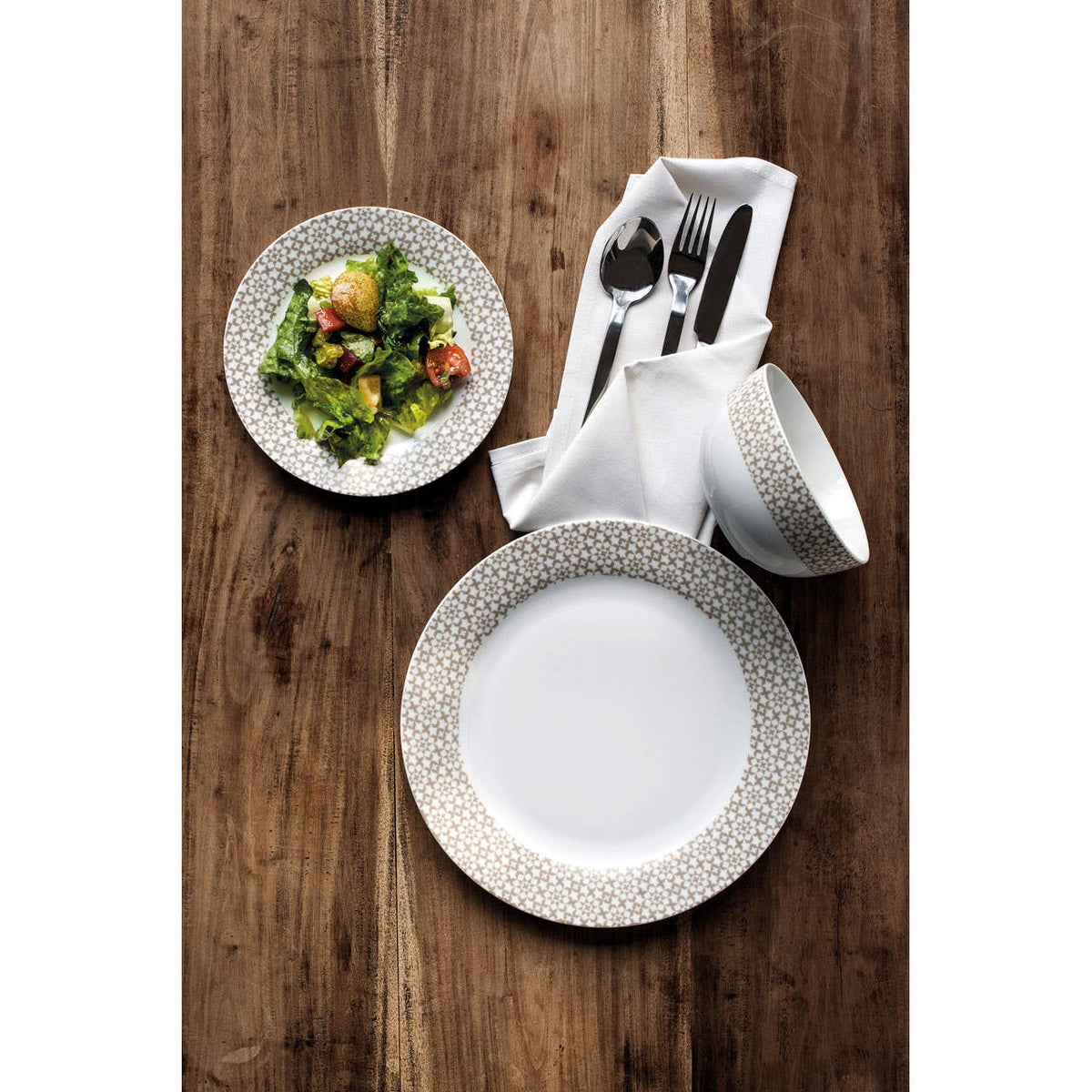 Avie Casablanca 12 Piece  Natural Dinner Set MOB