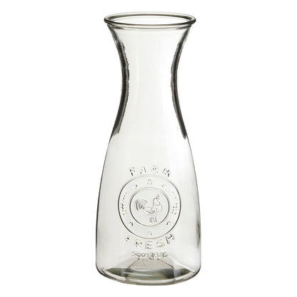 Dayla Clear Glass Embossed Farm Fresh Design 1000ml Carafe