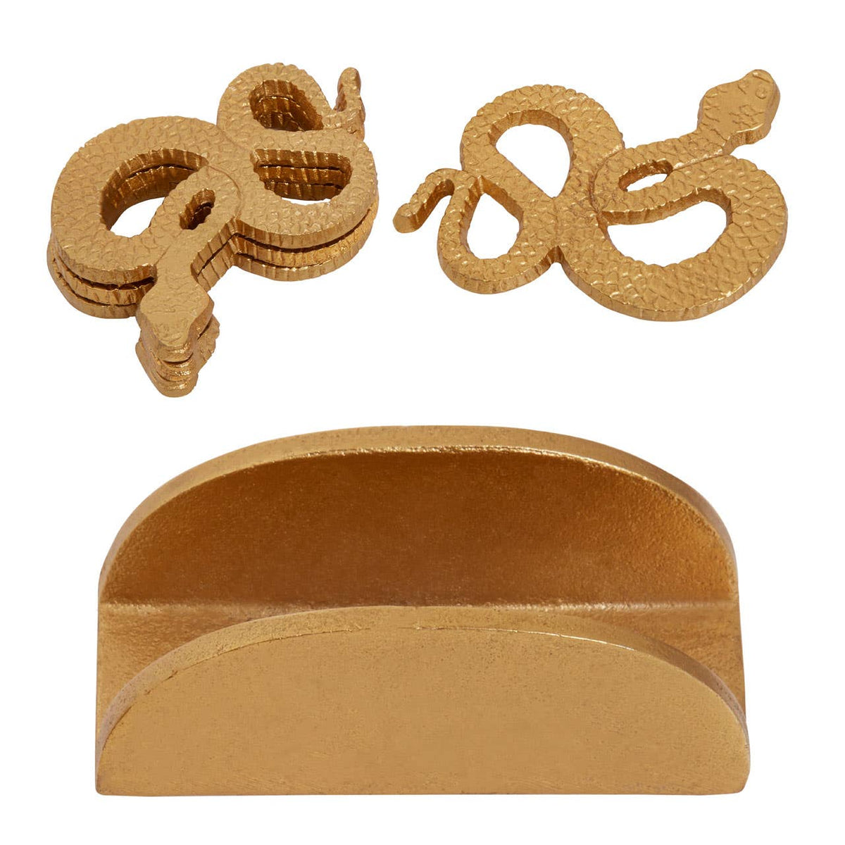 Serpent Gold Set of 4 Coasters with Holder