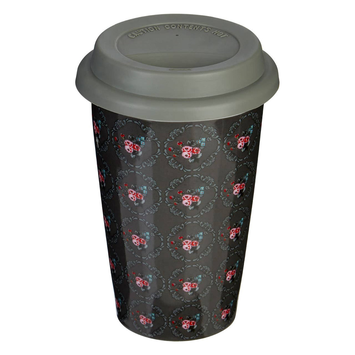 Taza Ditsy Floral Ceramic Reusable Mug with Silicone Lid