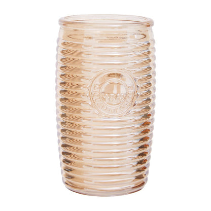 Dayla Set Of Four Gold Ribbed Glass Tumblers