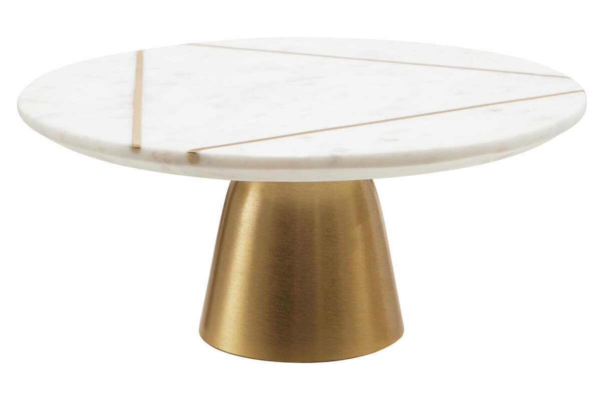 Omari White Marble Cake Stand