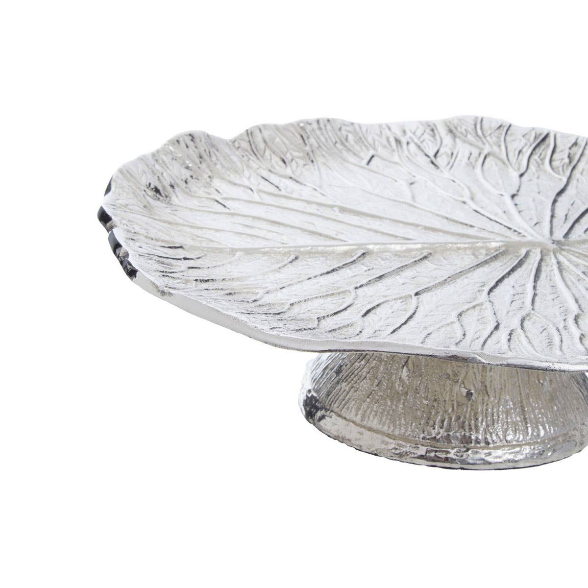 Salma Silver Finish Lotus Leaf Cake Stand