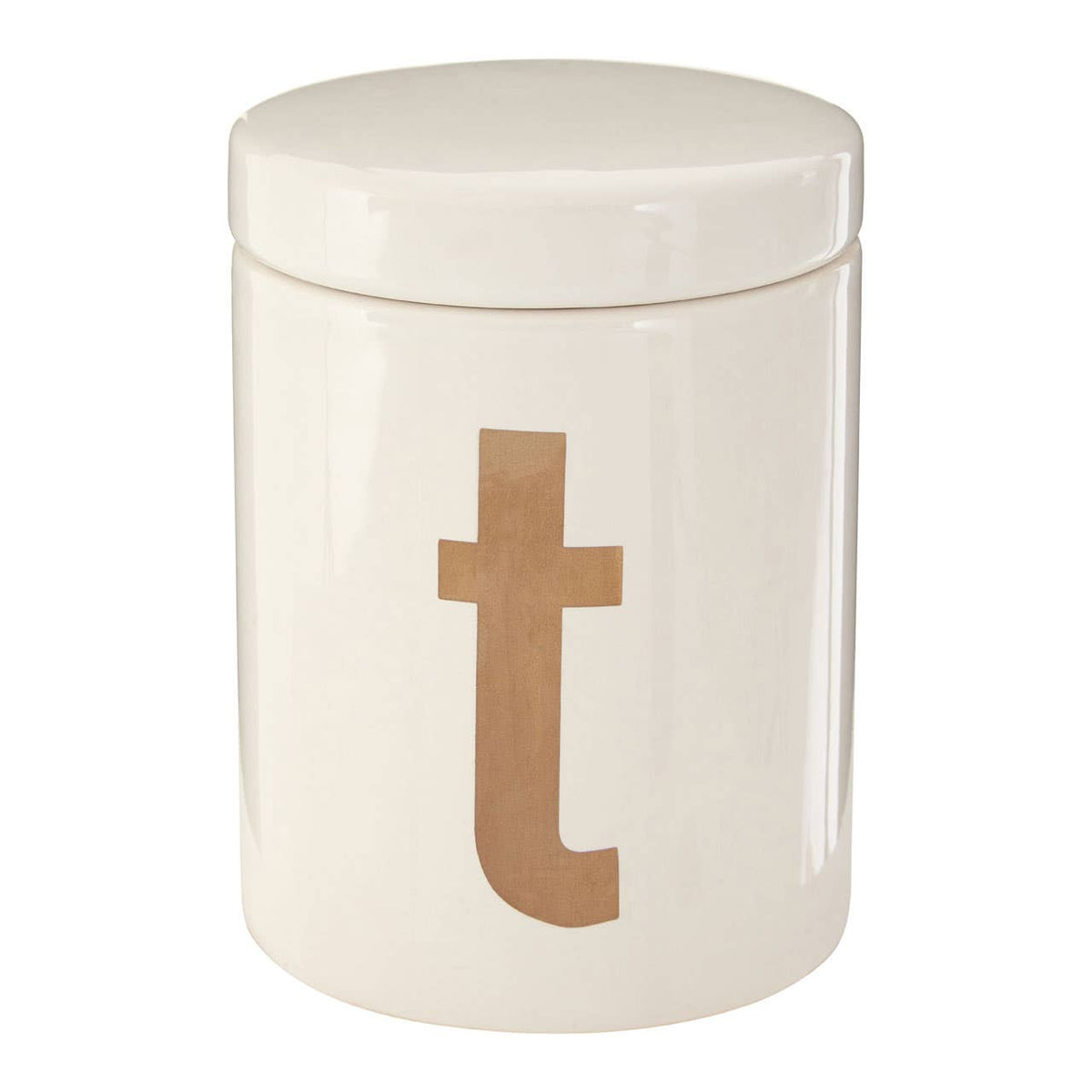 Mono White and Gold Tea Canister