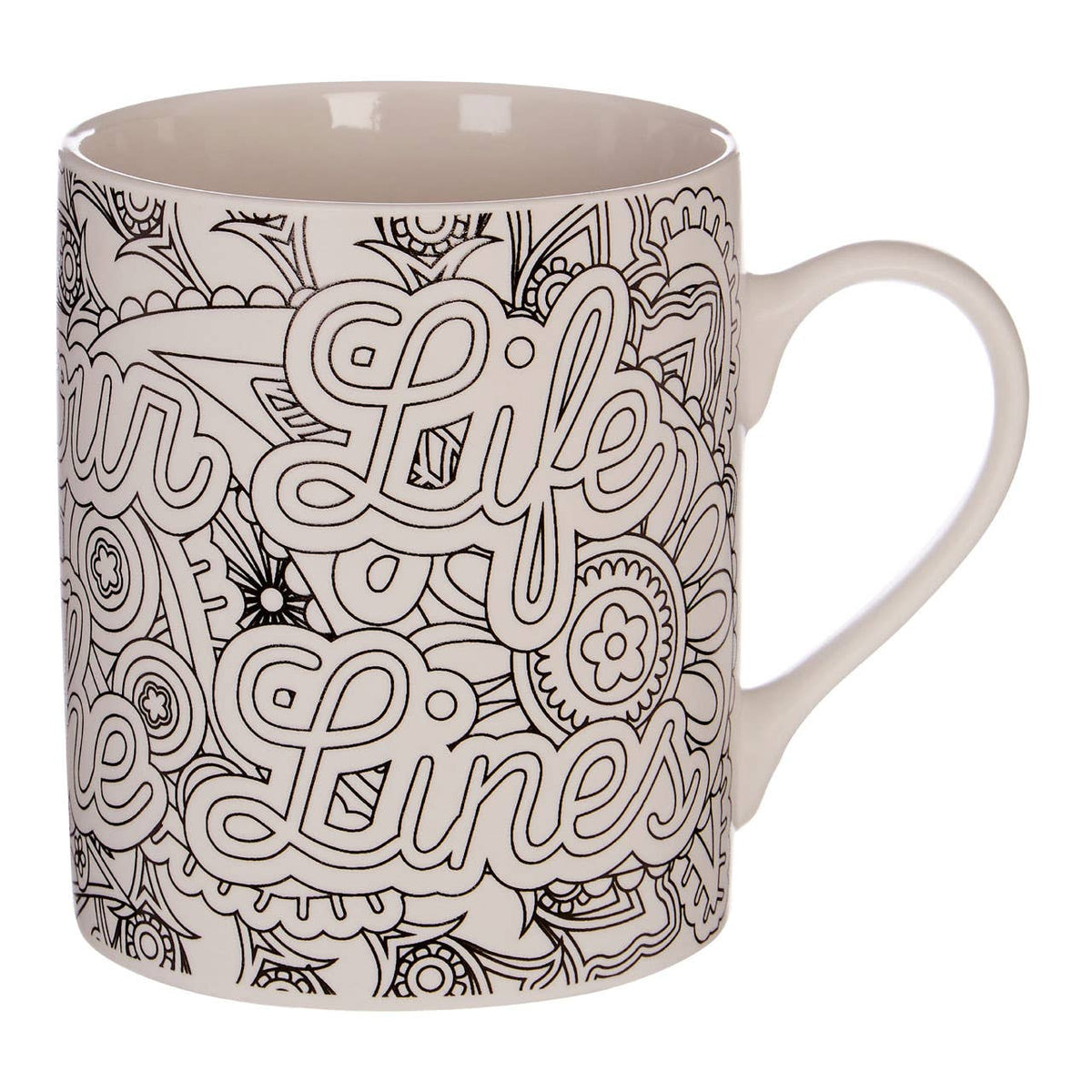 Colour Your Life Outside The Lines Colour In Mugs