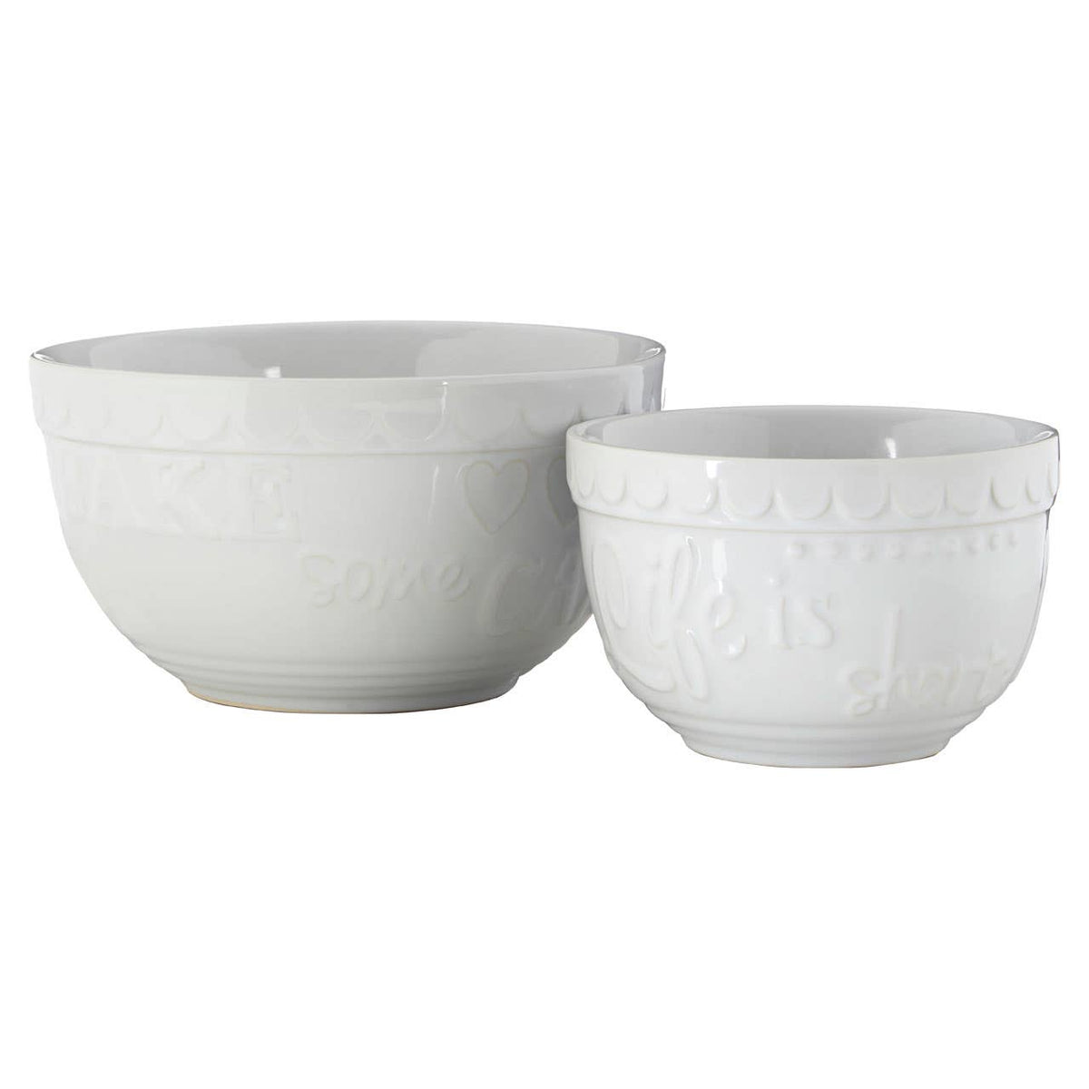 Gigi White Set Of Two Mixing Bowls