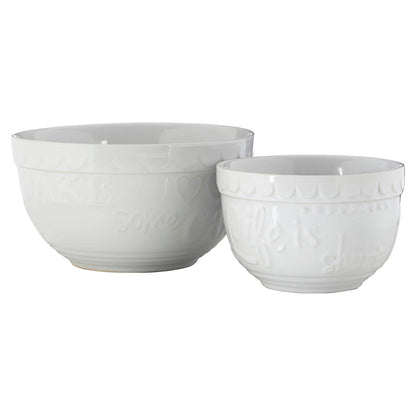 Gigi White Set Of Two Mixing Bowls