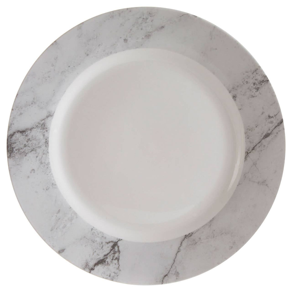 Avie 16 Piece White And Grey Marble Design Dinner Set