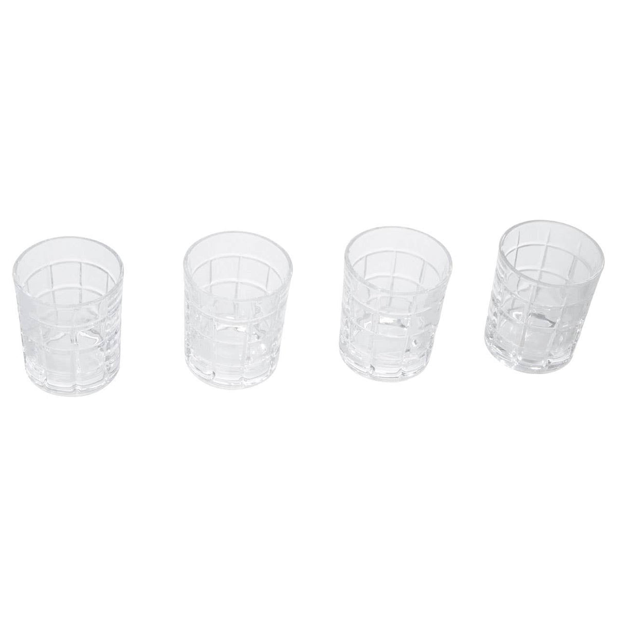 Auclair Set Of Four Check Glass Tumblers