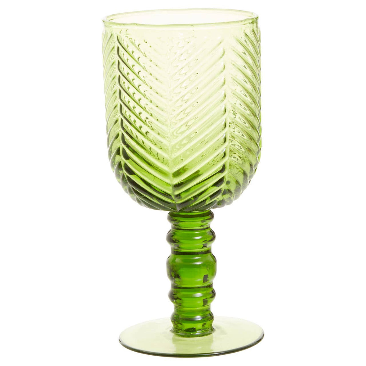 Fleur Set Of Four Green Wine Glasses