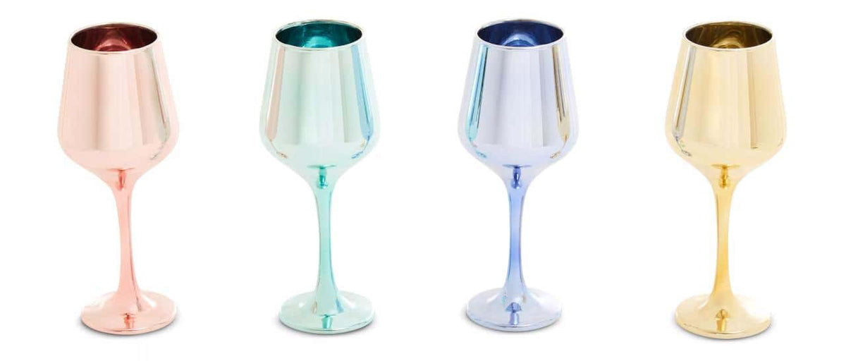 Aurora Set Of Four Wine Glasses In Assorted Colours