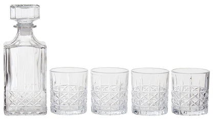 Dayla Diamond Pattern Decanter With Four Glasses