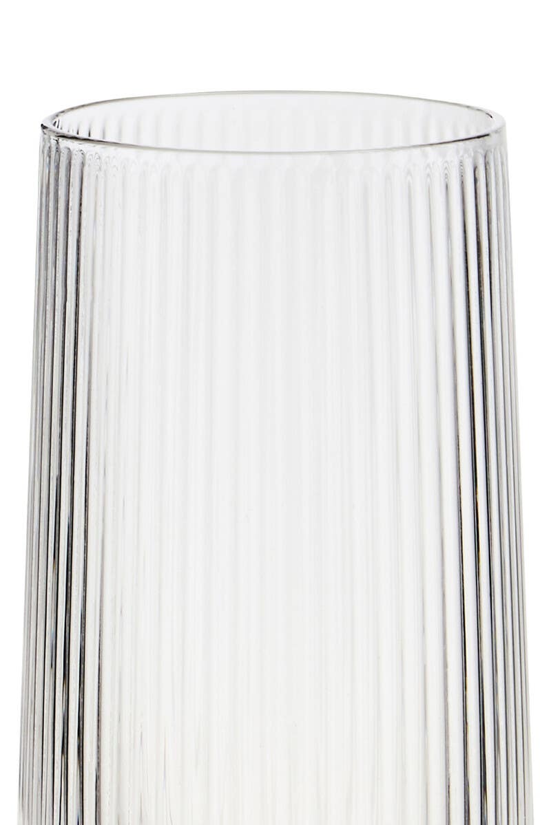 Set of Four Eldon Ribbed Clear Hi Ball Glasses MOB