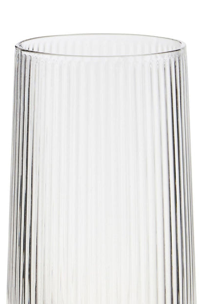 Set of Four Eldon Ribbed Clear Hi Ball Glasses MOB