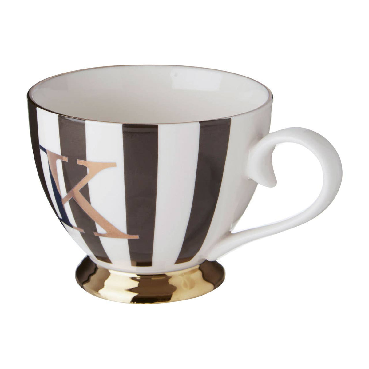 Duchess Black and White Monogram Mug, K