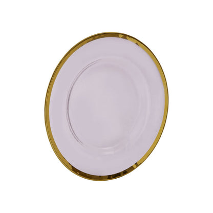 Ida Glass Charger Plate With Gold Rim