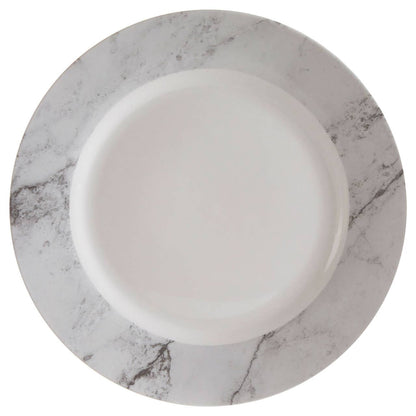 Avie 16 Piece White And Grey Marble Effect Dinner Set