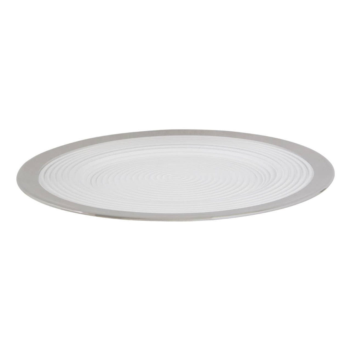 Ida Embossed Glass With Silver Rim Charger Plate