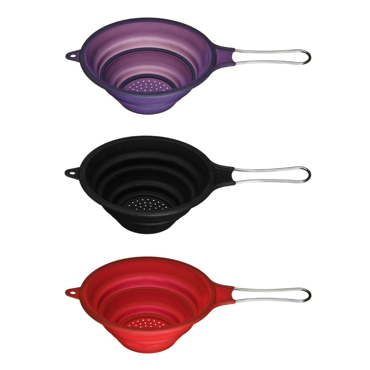 Zing Red Silicone Collapsible Strainer