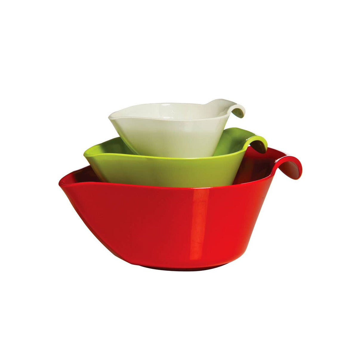 Set of 3 Assorted Coloured Melamine Measuring Bowls