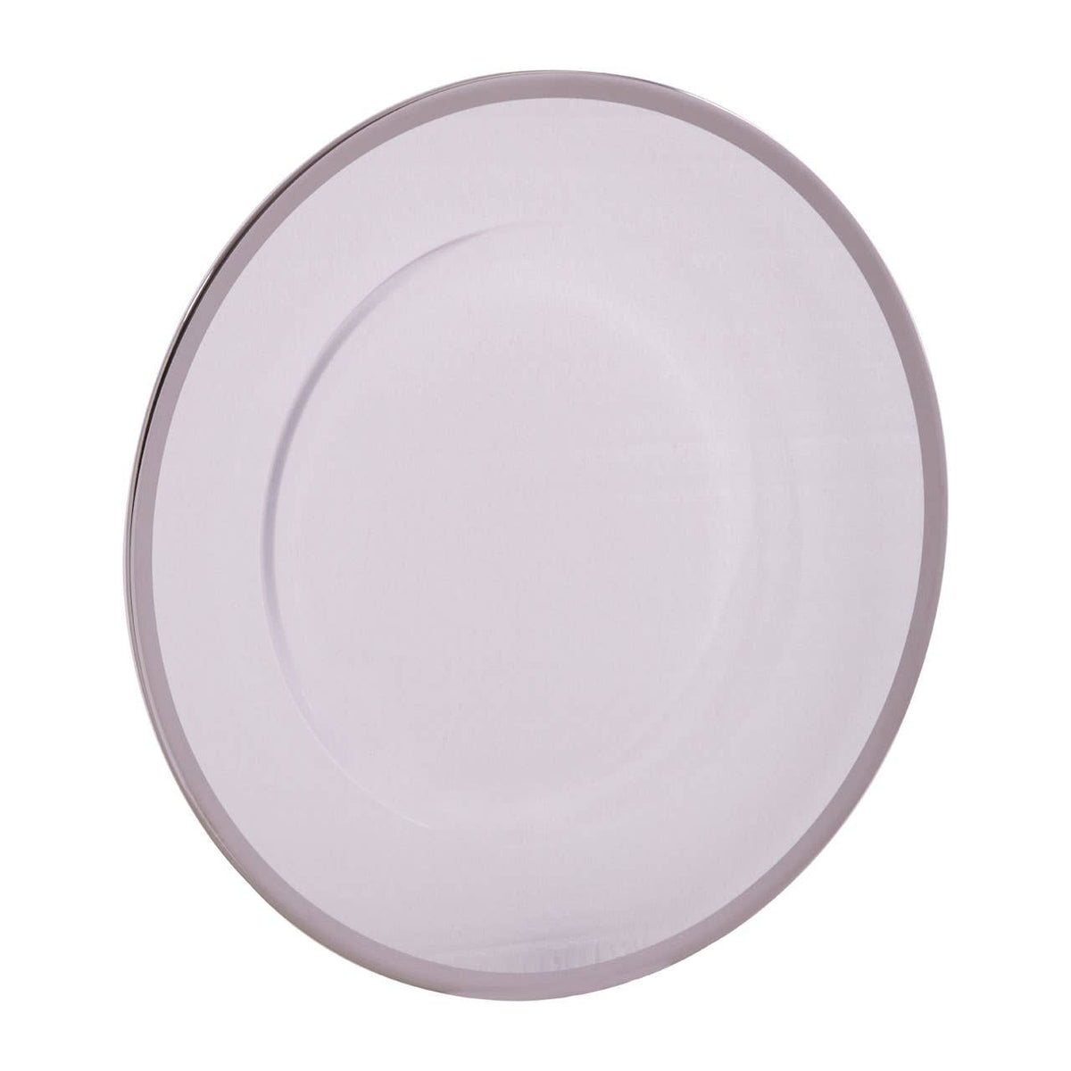Ida Glass Charger Plate With Silver Rim